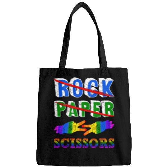 Rock Paper Scissors Lesbian Couple LGBTQ Pride Mon Bags