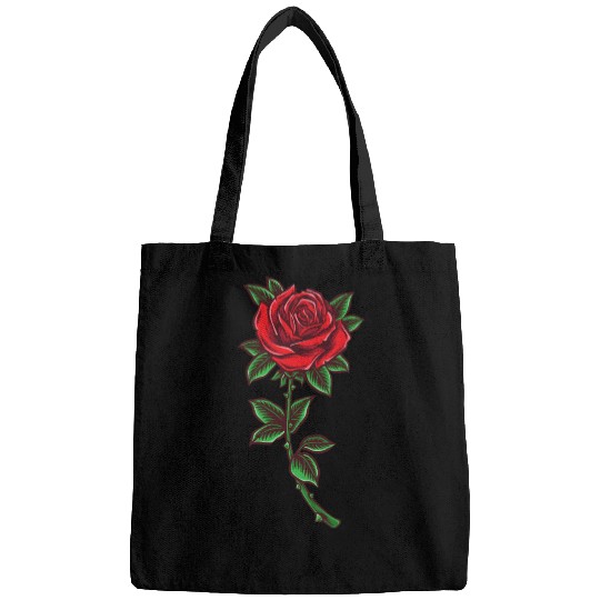Red rose, Rose stem Bags