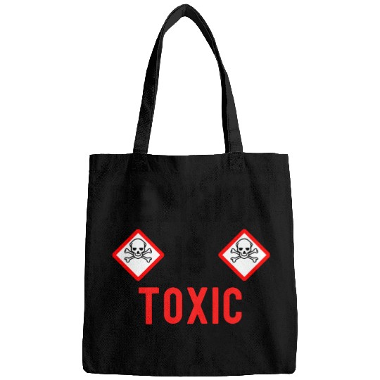 RELIGION Is TOXIC Skull Crossbones toxicity symbol Bags