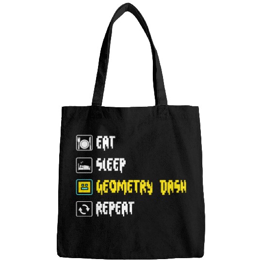 Eat sleep geometry dash repeat retro Jumper Repeat Bags