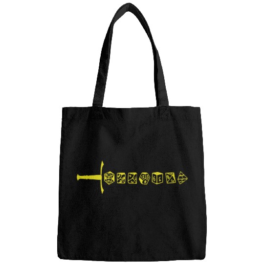 yellow dice sword fantasy Bags