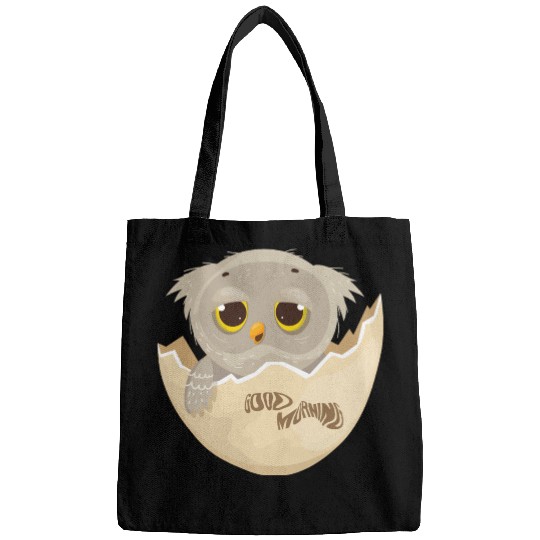Good morning .. cute baby lazy owl hatching Bags