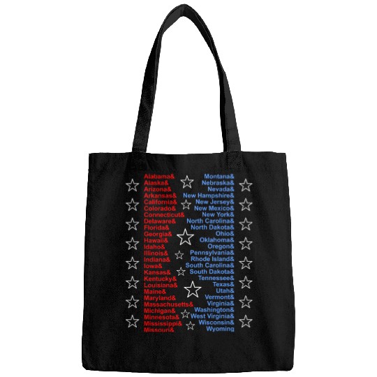 Patriotic Fifty States Red White Blue Bags