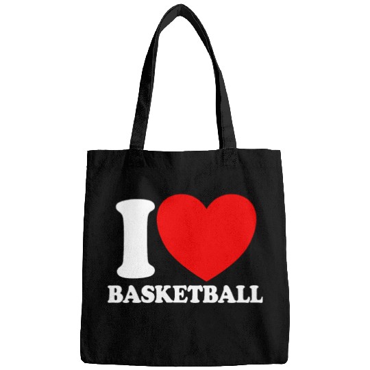 I Love Basketball Red Heart Hoop B-Ball Basketball Bags