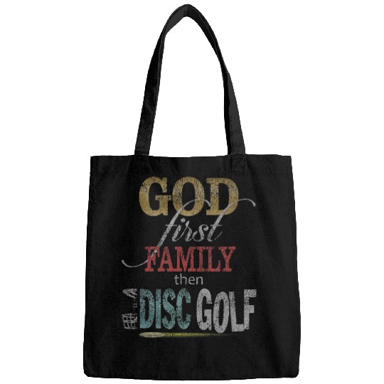 God First Family Then Disc Golf Distressed Bags