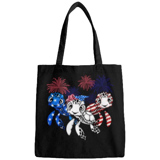 Gift for turtle lover fourth of july 4th of july Bags
