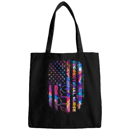 correctional nurse - US flag Bags