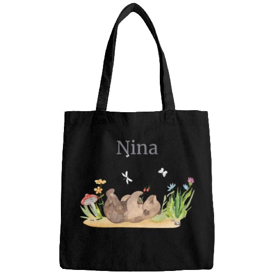 Forest Animal Bear Flowers Name David Bags