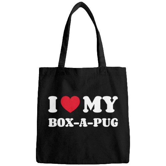 I Love My Box-A-Pug Bags
