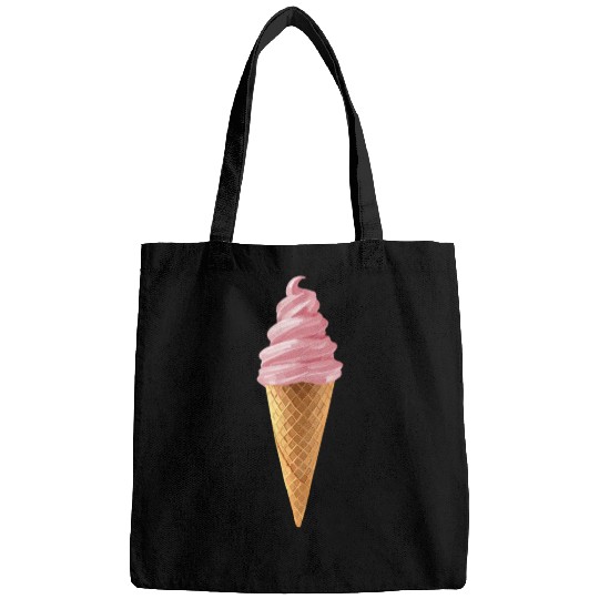 Pink Soft Serve Strawberry Icecream Cone Bags
