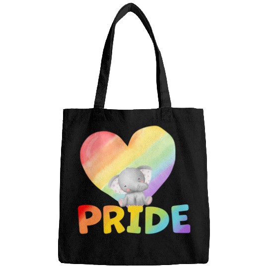 cute love pride elephant Bags