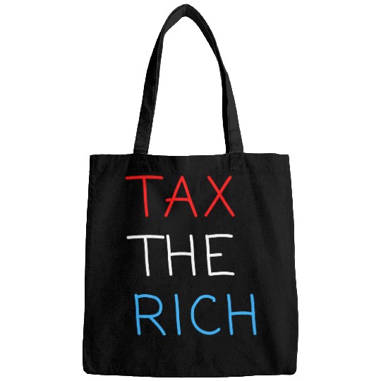 TAX THE RICH (Red, White and Blue letters) Bags