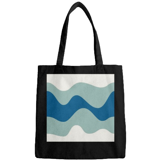 Ocean Waves Pattern - Blue and White Bags