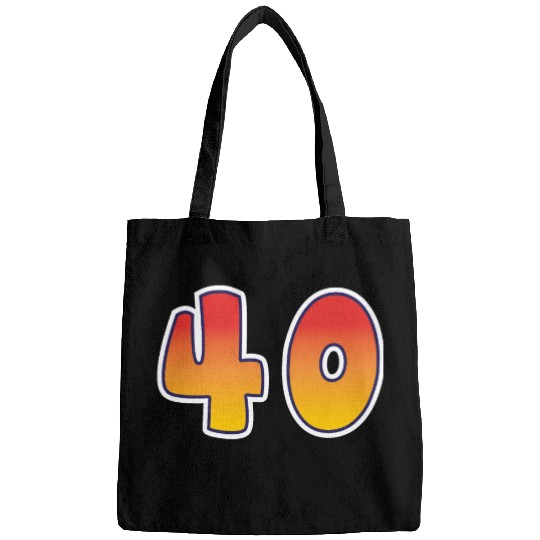 Number 40 Red - Orange Design Bags