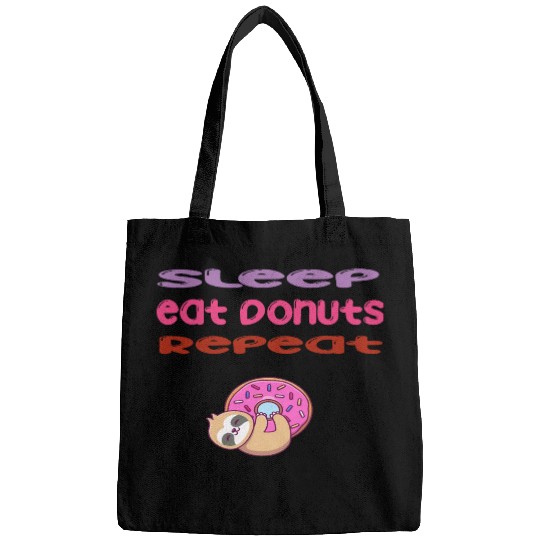 sleep,eat donut,repeat sloth life style Bags