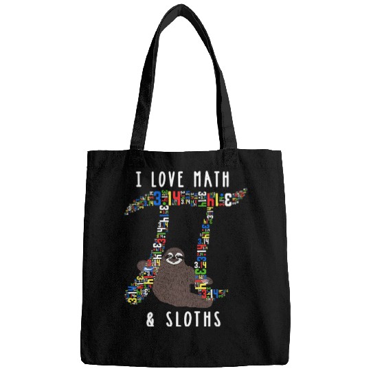 I Love Math and Sloths Funny Mathematics Pi Day Bags