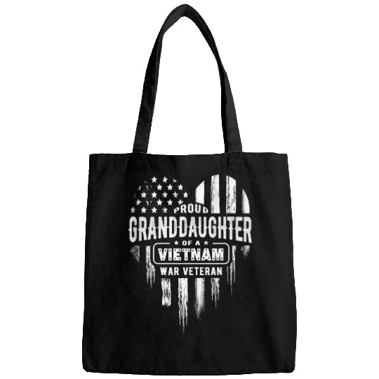 Proud Granddaughter Vietnam Vet Grandpa Veteran US Bags