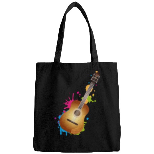 nice colorful acoustic guitar graffiti Bags