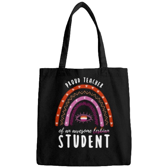 Rainbow Teacher Awesome Lesbian Student Bags
