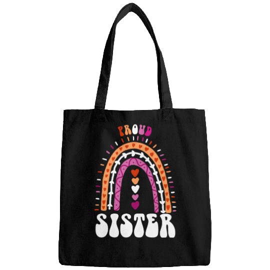 Proud Sister Lesbian Pride Boho Rainbow Bags
