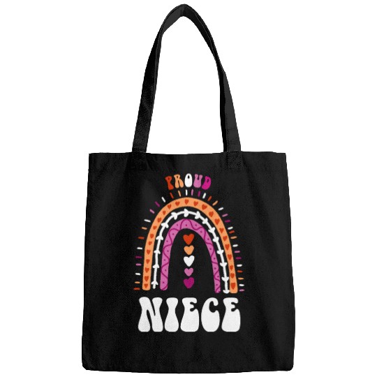 Proud Niece Lesbian Pride Boho Rainbow Bags