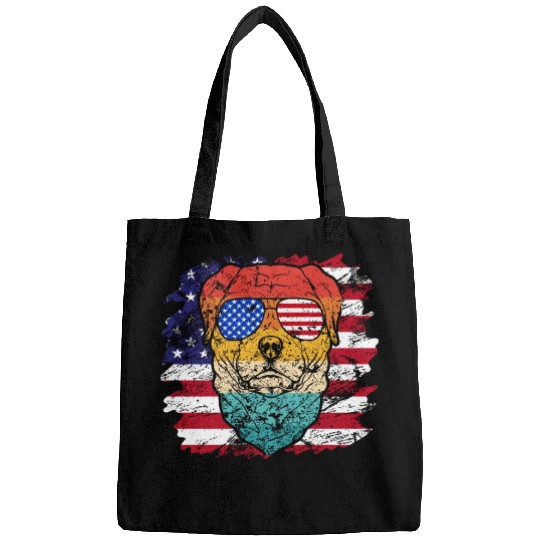 vintage dog lover sublimation flag usa vintage Bags