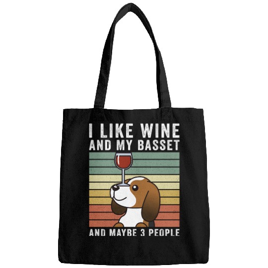 I Like Wine And My Basset Hound Bags