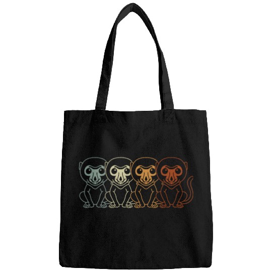 Retro Proboscis Monkey Ape Wildlife Zookeeper Bags