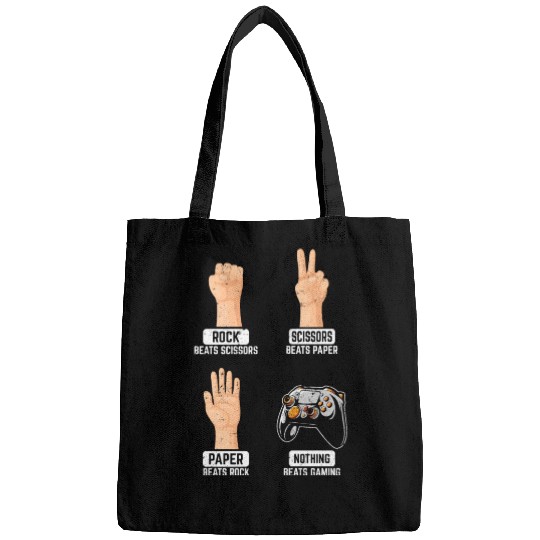 Rock Paper Scissors Nothing Beats Gaming Funny Gam Bags