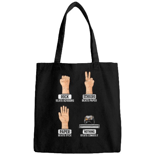 Rock Paper Scissors Nothing Beats Console PC Funny Bags