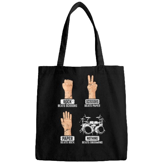 Rock Paper Scissors Nothing Beats Drumming Funny D Bags