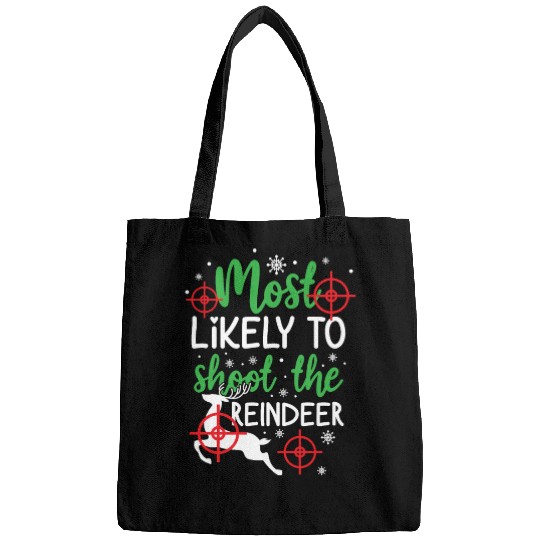 Christmas Most Likely To Shoot Reindeer Xmas Gift Bags