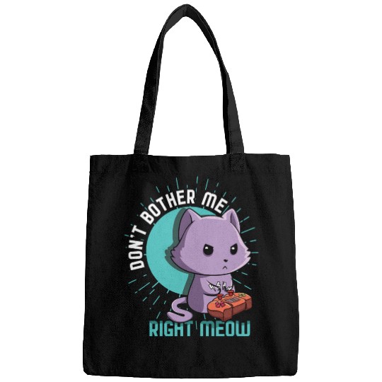 Meow Kawaii Cat Playing Video Game Lover Gaming Bags