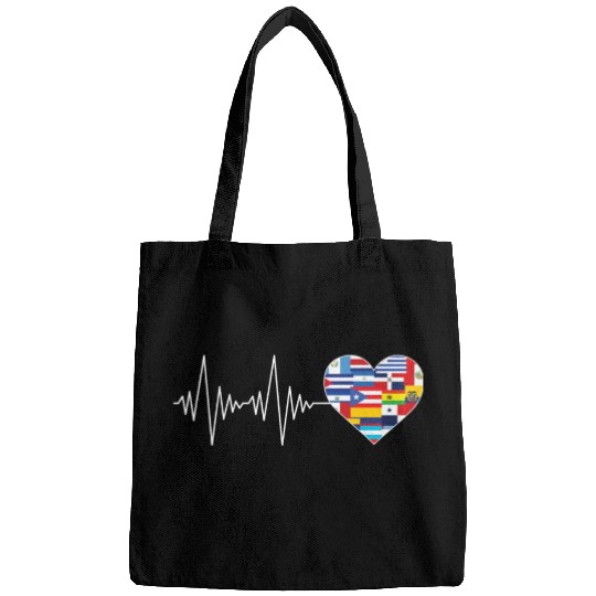 Hearts Beat Spanish Flags Hispanic Heritage Month Bags
