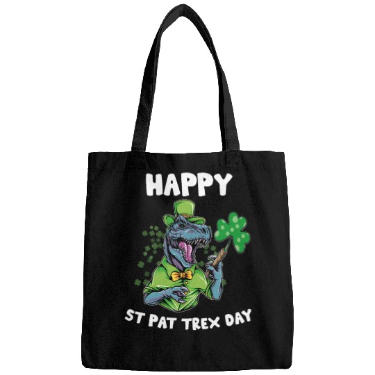 Happy St Pat Trex Day Dino St Patricks Day Toddler Bags