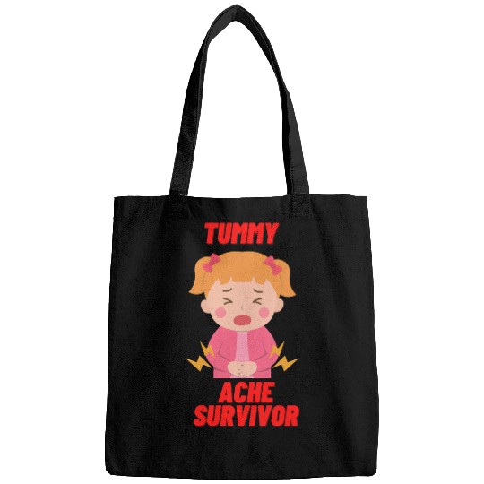 Tummy Ache Survivor Funny Back To School Bags