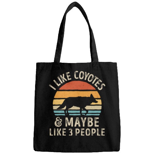 I Like Coyotes and Maybe 3 People Retro Sunset Vin Bags