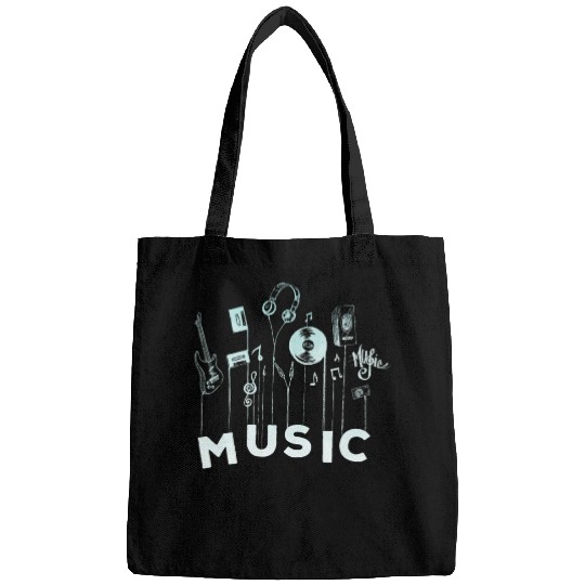 Musical Notes Vinyl Guitar Music Lover Bags