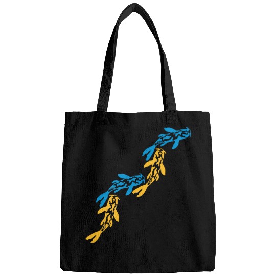colorful koi fish nishikigoi Bags