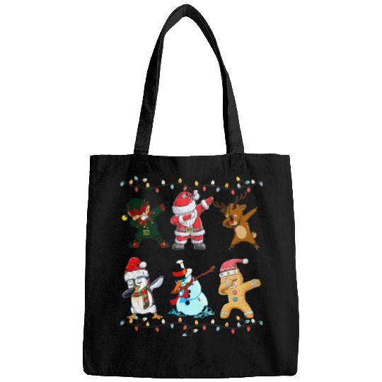 Funny Cute Dabbing Santa Elf Friends Christmas Mem Bags