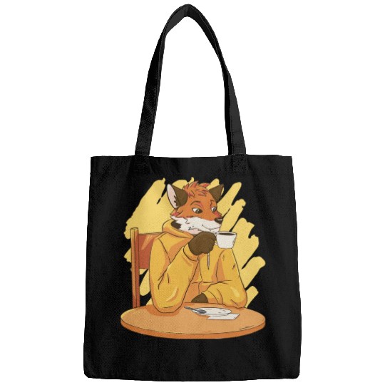 Fox Drinking Coffee Bags