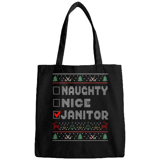 Naughty Nice Janitor, Matching Christmas Group Bags