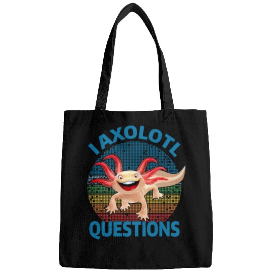 I Axolotl Questions Cute Retro Vintage Axolotl Bags