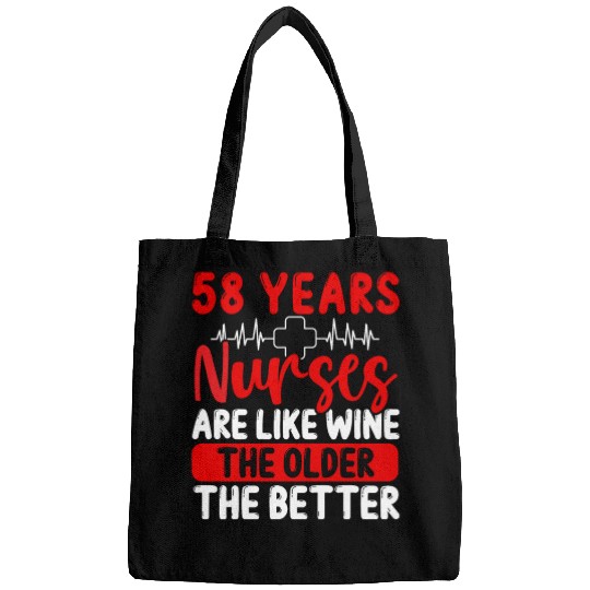 58 Year Old Nurse Appreciation Wine 58 Birthday Bags