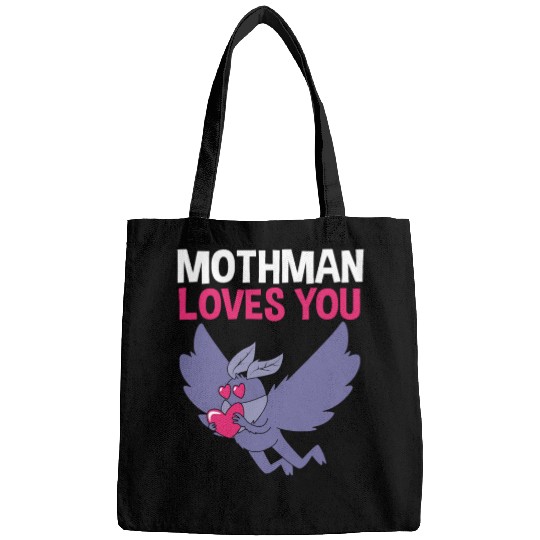 Mothman Loves You Valentines Day Cryptid For Women Bags