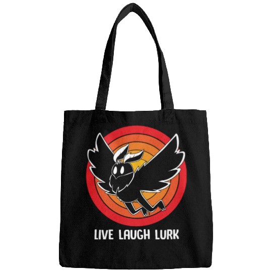 Funny Cryptid Live Laugh Lurk Mothman Bags