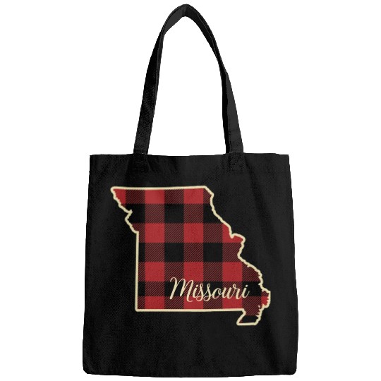 Missouri Buffalo Plaid Silhouette Home State Pride Bags