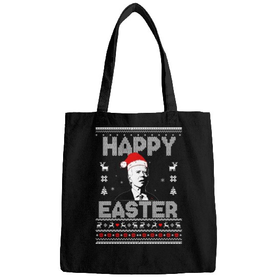 ugly christmas, sweater, pattern, happy easter Bags