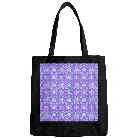 Modern Snowflakes Pattern Purple Blue Bags