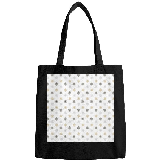 Modern Snowflakes Pattern White Gold Bags